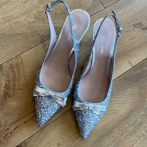 Miu Miu silver sparkle sling backs. Size 40